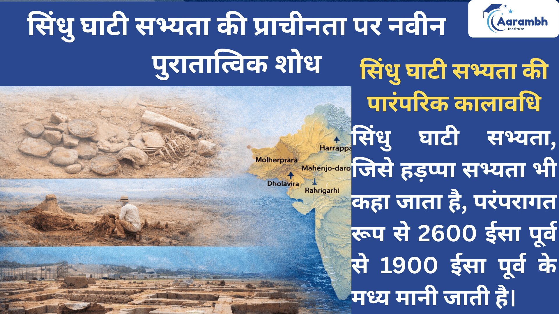 Read more about the article सिंधु घाटी सभ्यता की प्राचीनता पर नवीन पुरातात्विक शोध